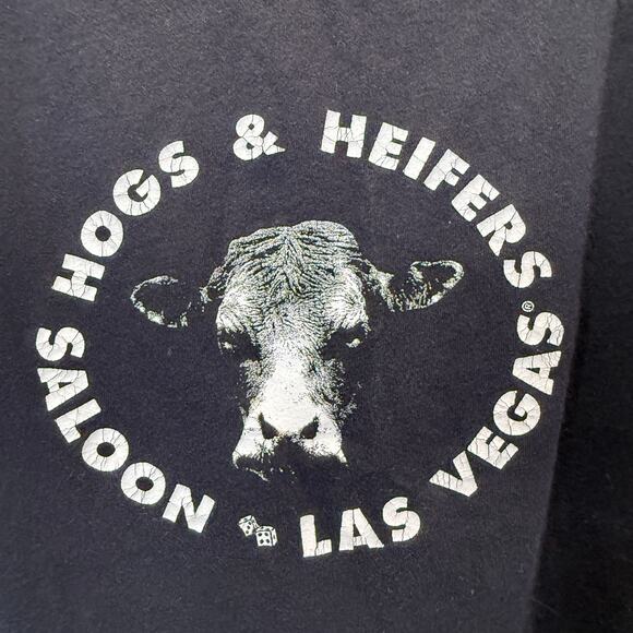 Hogs & Heifers Saloon Las Vegas Tank Top Women's M American Apparel Biker Bar - Picture 3 of 8